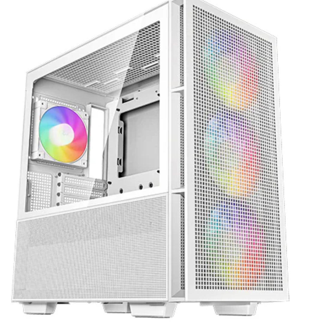 DeepCool CH560 White HighAirflow Mid-Tower ATX Case, Magnetic Hybrid Mesh,Tempered Glass, 3 Pre-Installed 140mm ARGB Fans DeepCool CH560 White HighAirflow Mid-Tower ATX Case, Magnetic Hybrid Mesh,Tempered Glass, 3 Pre-Installed 140mm ARGB Fans